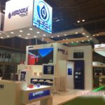 Montaje de audiovisuales en el stand de Herogra en la feria Fruit