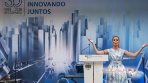 Montaje audiovisual con pantalla LED y traducción simultánea