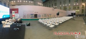 Montaje audiovisual del Simposio de Paraplejia en la Galería de Cristal del Palacio de Cibeles