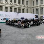 Montaje audiovisual del Simposio de Paraplejia en la Galería de Cristal del Palacio de Cibeles