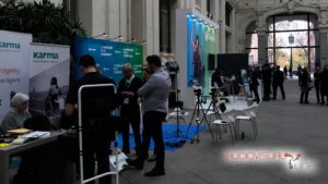 Montaje audiovisual del Simposio de Paraplejia en la Galería de Cristal del Palacio de Cibeles