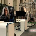 Montaje audiovisual del Simposio de Paraplejia en la Galería de Cristal del Palacio de Cibeles