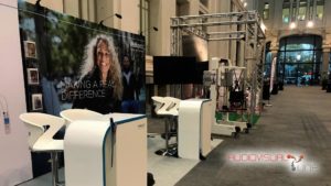 Montaje audiovisual del Simposio de Paraplejia en la Galería de Cristal del Palacio de Cibeles