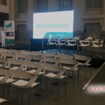 Montaje audiovisual del Simposio de Paraplejia en la Galería de Cristal del Palacio de Cibeles