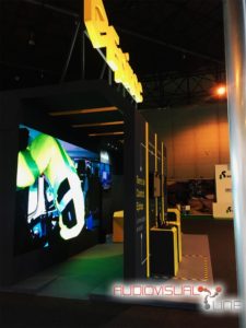 Equipamiento audiovisual del stand de Epiroc