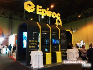 Equipamiento audiovisual del stand de Epiroc